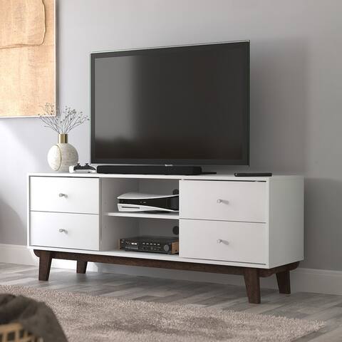 Living Essentials by Hillsdale Kincaid Wood Gaming TV Stand w/ 2 Doors & Shelves