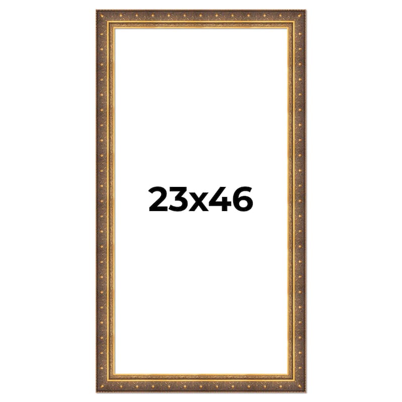 23x46 Frame Gold Real Wood Picture Frame inches Interior Frame Depth 1 inches Museo Bronze Ornate Photo Frame with UV Acrylic