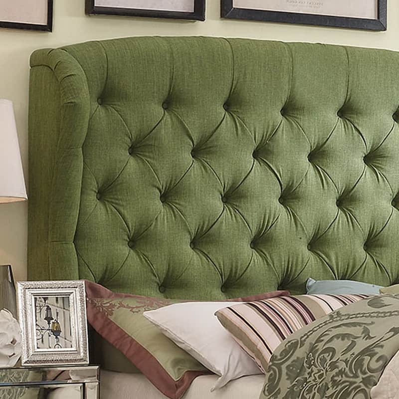 Moser Bay Furniture Feliciti Tufted with Wings Upholstery Headboard, Queen Size, Grey