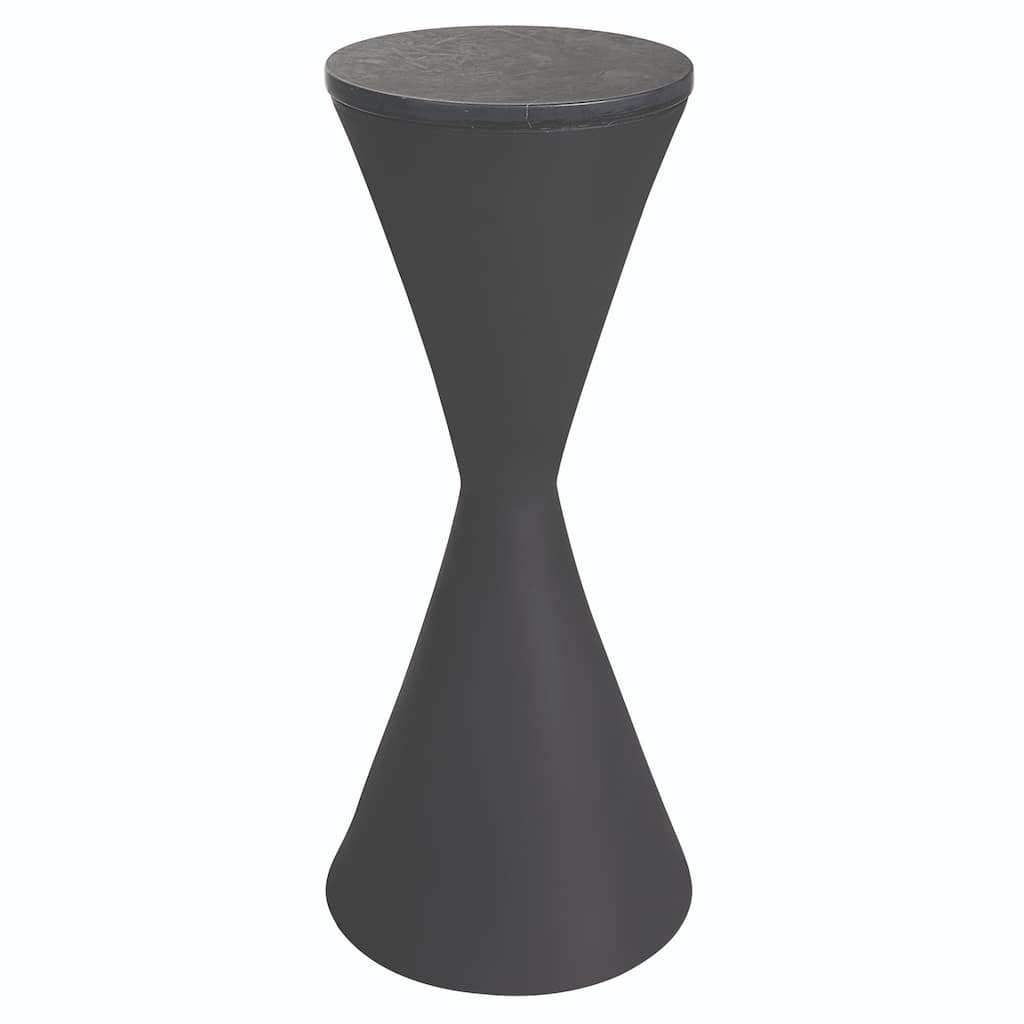 Hourglass Shaped Round Top Drink Table - 24.25" - Black