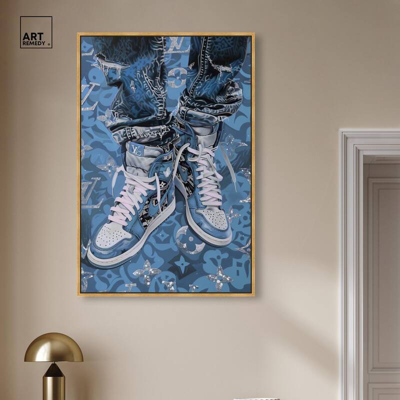 Blue Dreams Sneakers Canvas by Art Remedy