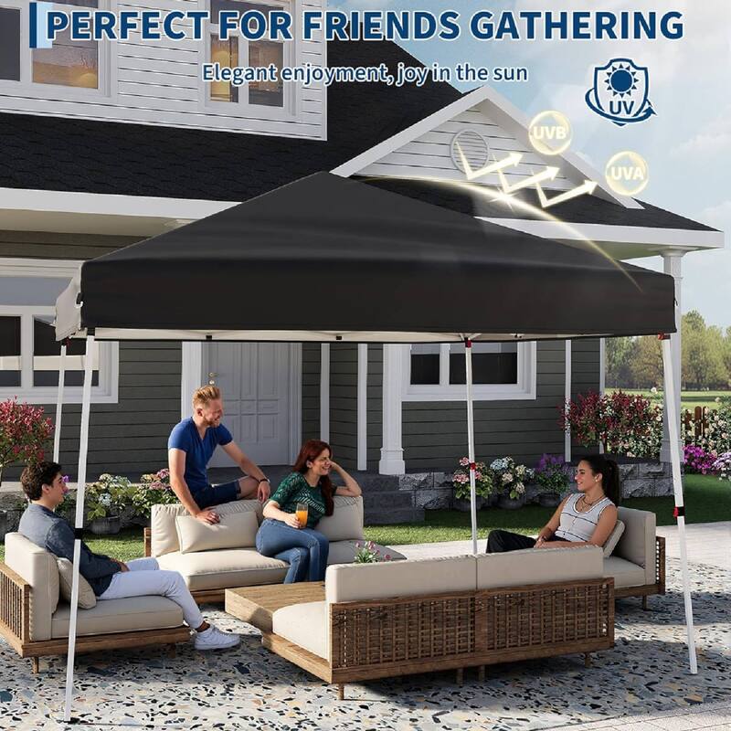 10x10FT Outdoor Portable Pop Up Tent Canopy with Carry Bag for Camping, Patio Deck Garden Beach