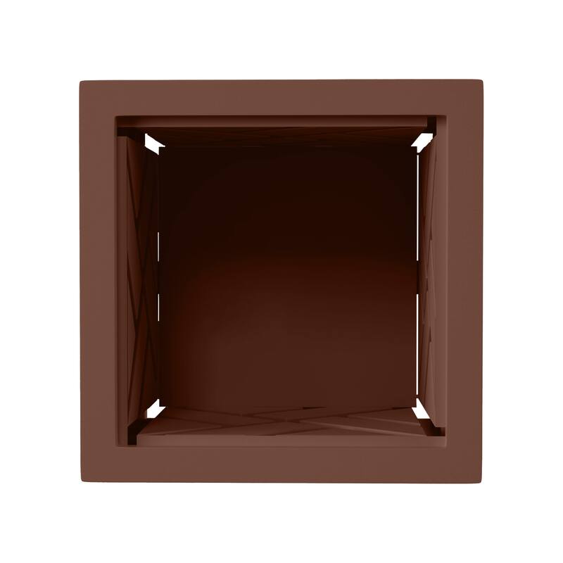 Lattice Design Planter Box - 14.75-Inch-Square Decorative Outdoor Flower or Plant Pot by Pure Garden (Brown)