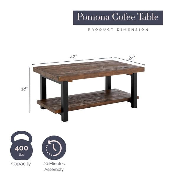dimension image slide 1 of 2, Pomona 2-Tier 42-Inch Rectangular Coffee Table