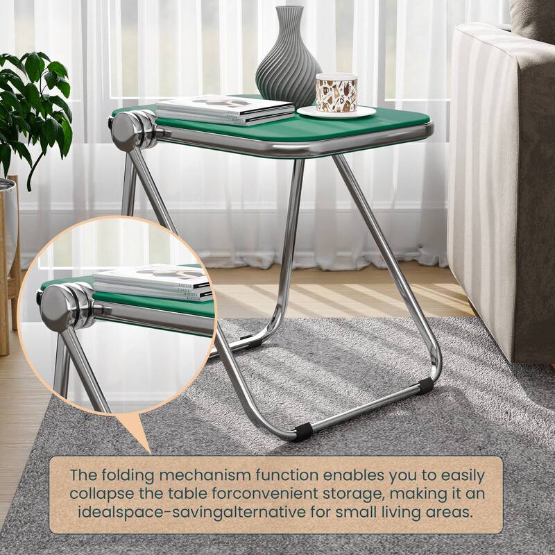 LeisureMod Lawrence Rectangular Folding Table with Aluminum Frame - 16.73