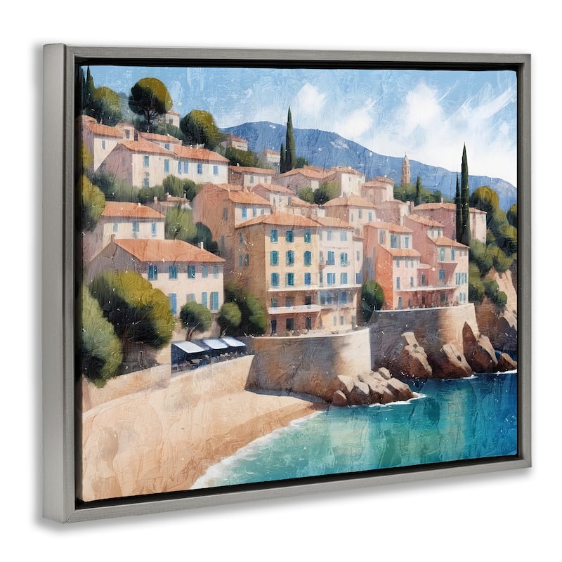 Stupell Charming Coastal Architecture Framed Floater Canvas Wall Art Design By Kim Allen