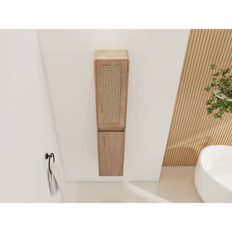 GDFStudio Bathroom Wall-Mounted Side Cabinet with Soft Close Doors