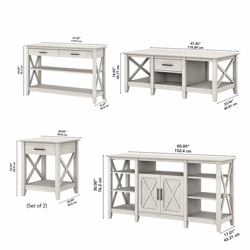 4-piece TV Stand and Table Set