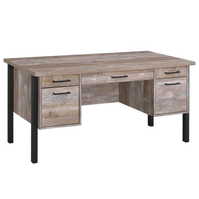 Rustic Modern Weathered Oak Office Cumputer Writing Desk