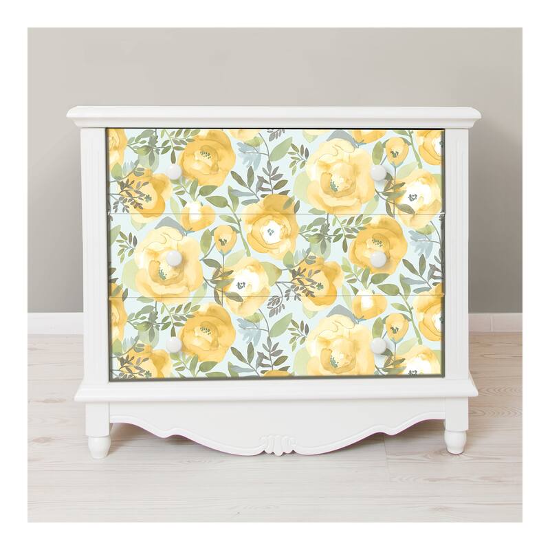 Peachy Keen Yellow Peel & Stick Wallpape - 216in x 20.5in x 0.025in