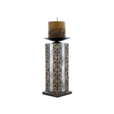 Veronese Design 9.5 H Abbey Candle Holder 31 Cm Including Candle Cold Cast Bronze