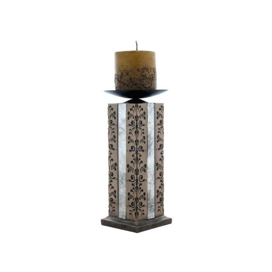 Veronese Design 9.5 H Abbey Candle Holder 31 Cm Including Candle Cold Cast Bronze