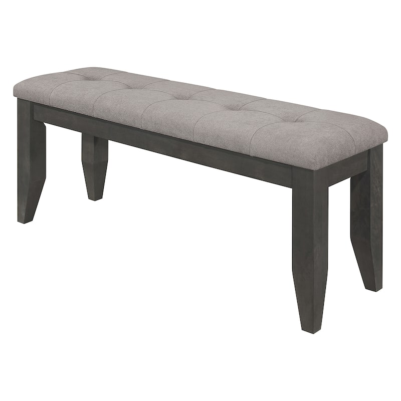 Dexter Grey and Dark Grey Tufted Upholstery Bench