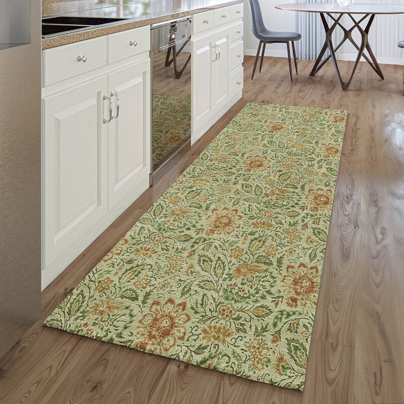 Premium Washable Super Soft Floral Mayfield Rug - Aloe - 2' 3" x 7' 6" - Runner