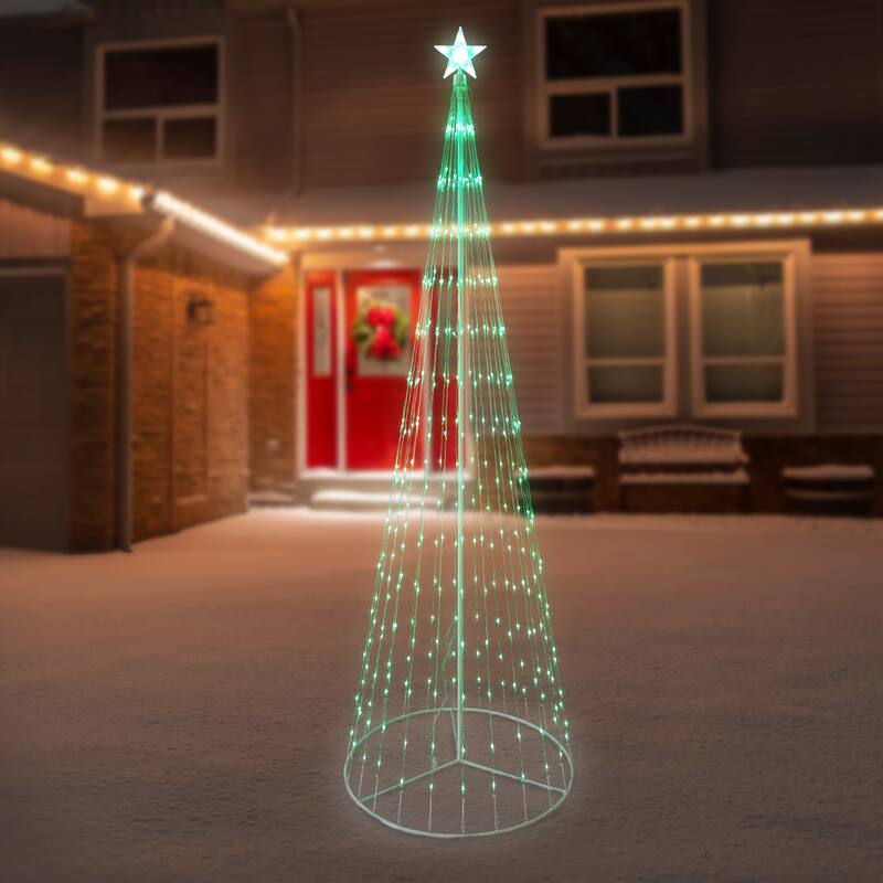 12' Green LED Lighted Show Cone Christmas Tree Outdoor Decoration