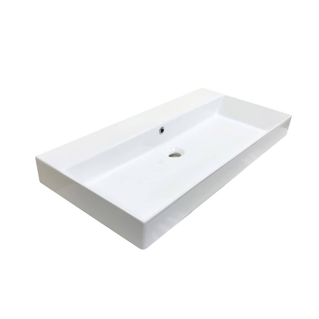 WS Bath Collections Energy 33-1/2" Rectangular Ceramic Vessel or Wall