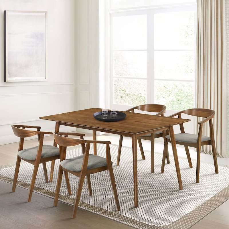 Santana Mid-Century Modern Upholstered Wood Dining Chairs - Set of 2/4/6