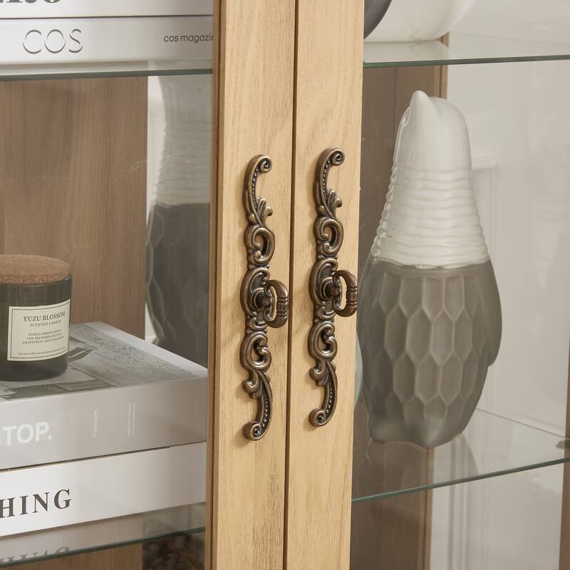 Display cabinet with tempered glass door