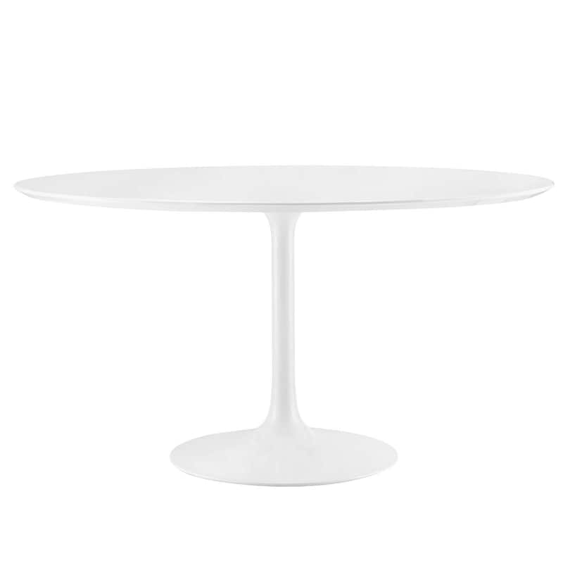 Round Wood Top Dining Table - White
