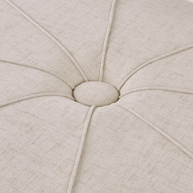 Roomfitters 48-Inch Large Oval Cocktail Ottoman, Modern Upholstered Coffee Table Footstool for Living Room