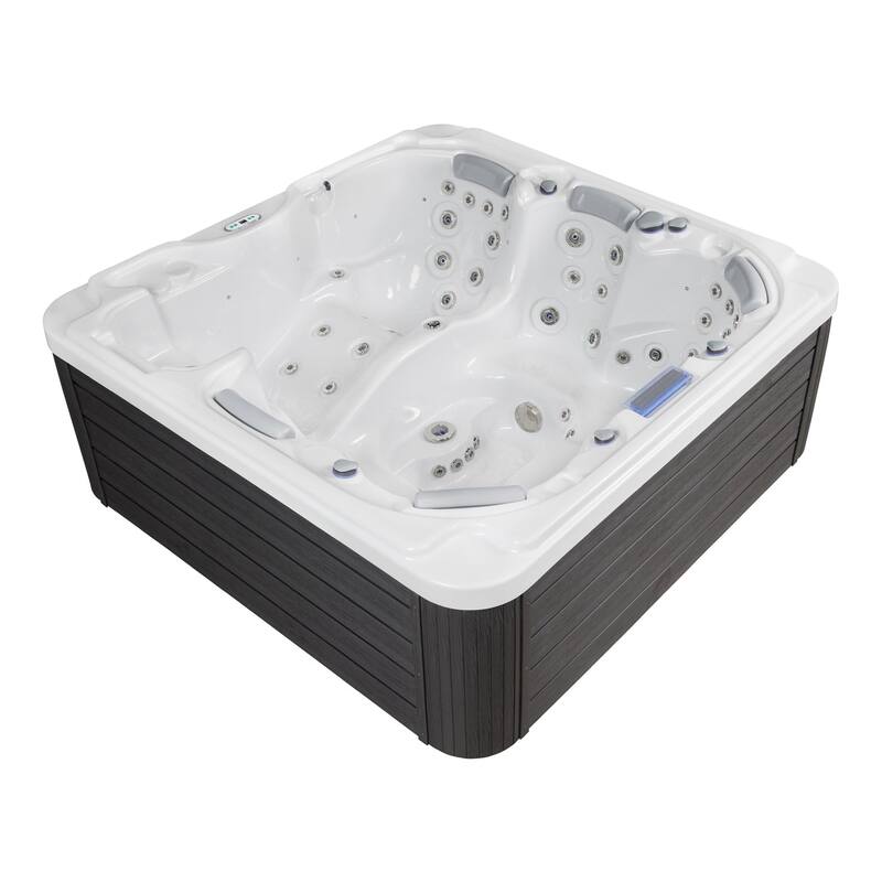 Buenospa Dallas 6 - Person 82 - Jet Hot Tub, Ice White with Ozone and LED Lights