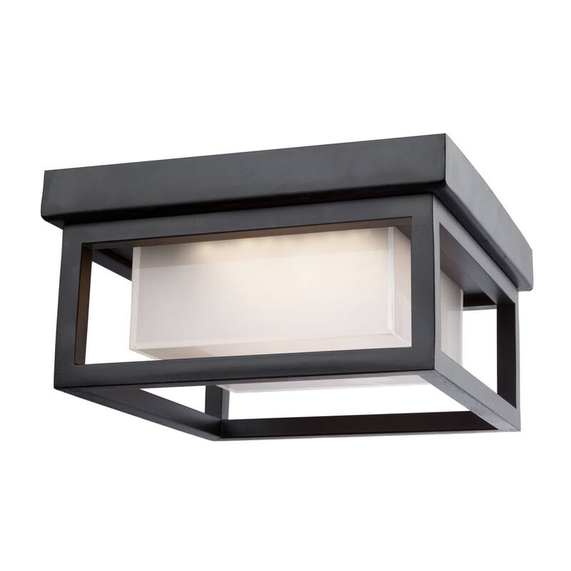 Artcraft Overbrook - 1-Light Outdoor Flush Mount - Matte Black & Polished Chrome