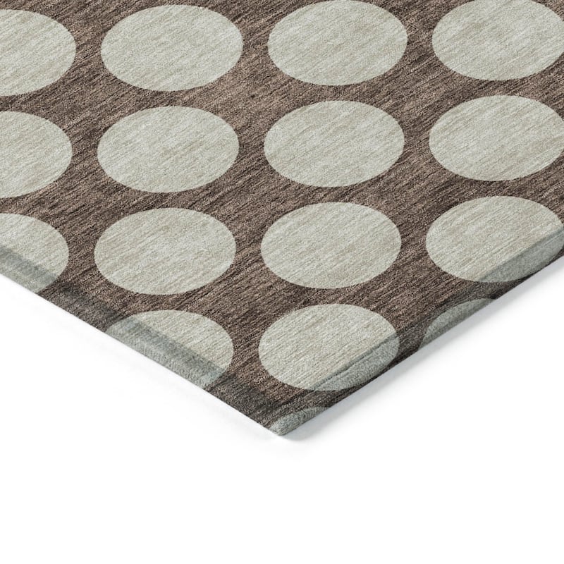 HomeRoots Polka Dot Transitional Rectangle Outdoor Rug