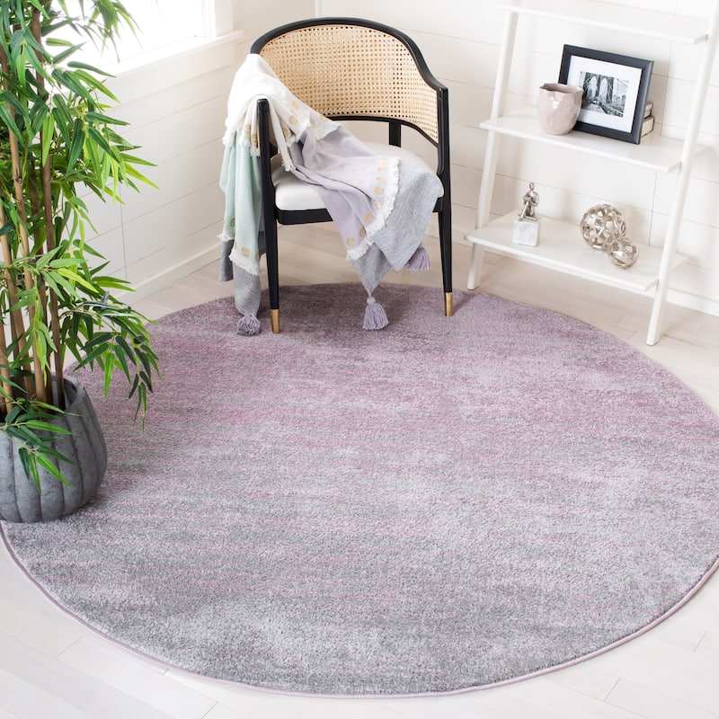 SAFAVIEH Adirondack Vera Modern Ombre Distressed Area Rug - 6'7" Round - Purple/Green