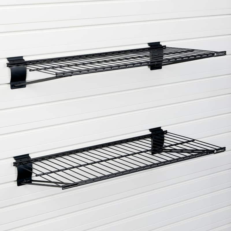 5 Piece Slatwall Panel, Shelf And Hard Bin Set