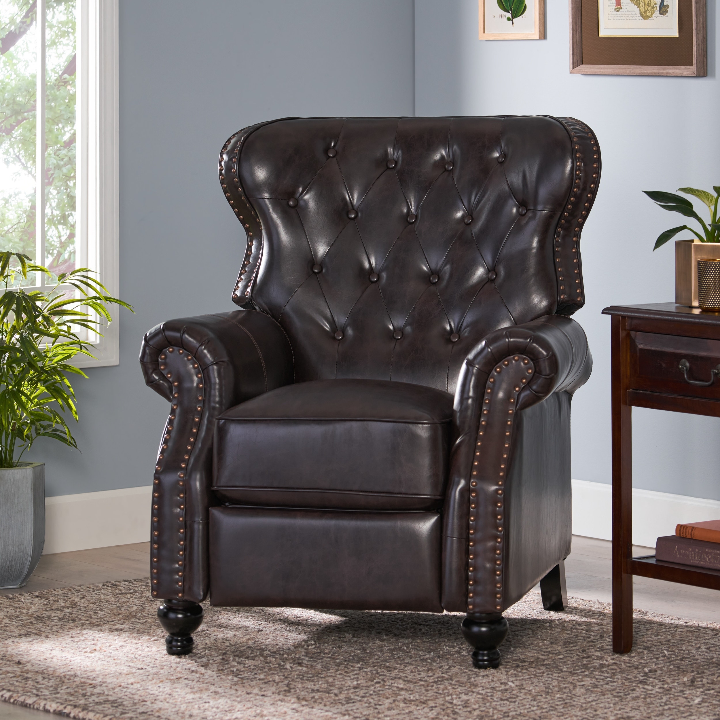 Christopher knight home apaloosa oversized on sale tufted fabric push back recliner