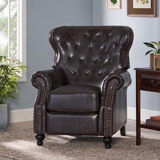 Walder Contemporary Tufted Recliner with Nailhead Trim by Christopher Knight Home