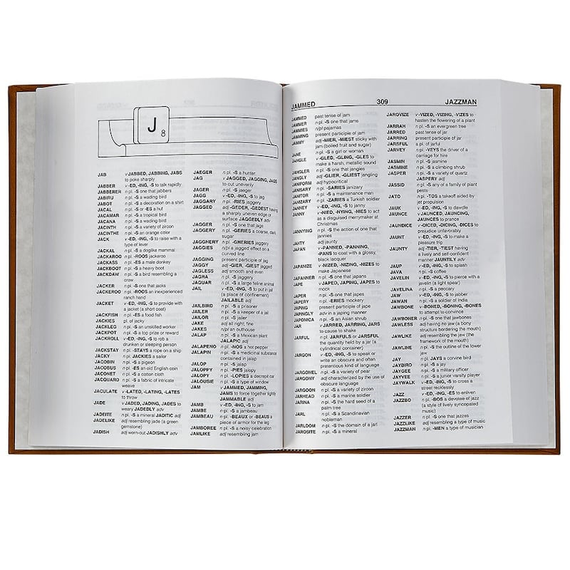 Graphic Image Scrabble Dictionary Coffee Table Book, Leather, Red
