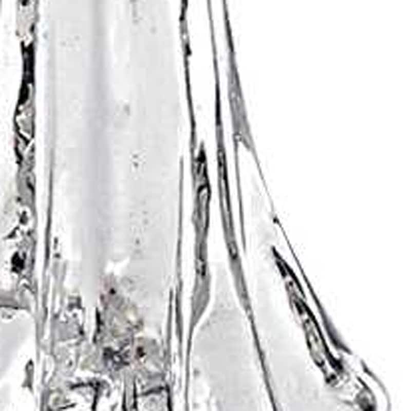 HomeRoots 10" Mouth Blown Clear Glass Christmas Tree Sculpture - 10" x 5" x 5"