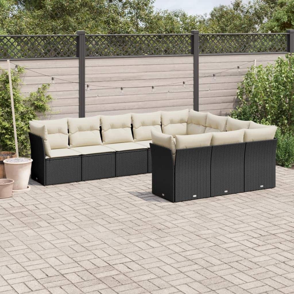 vidaXL Garden Sofa Set Black
