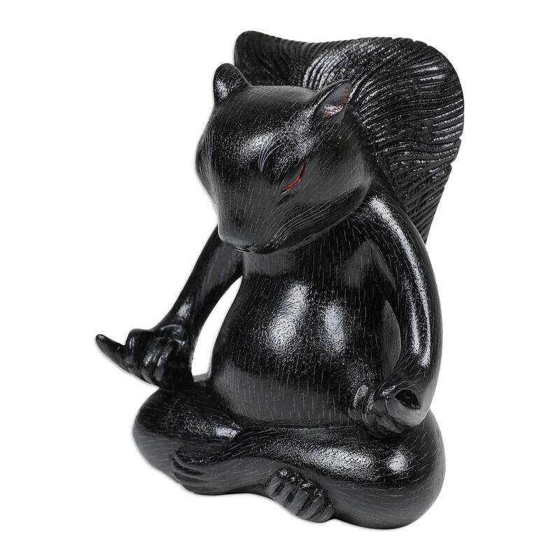 Novica Handmade Prudent Master At Night Wood Statuette