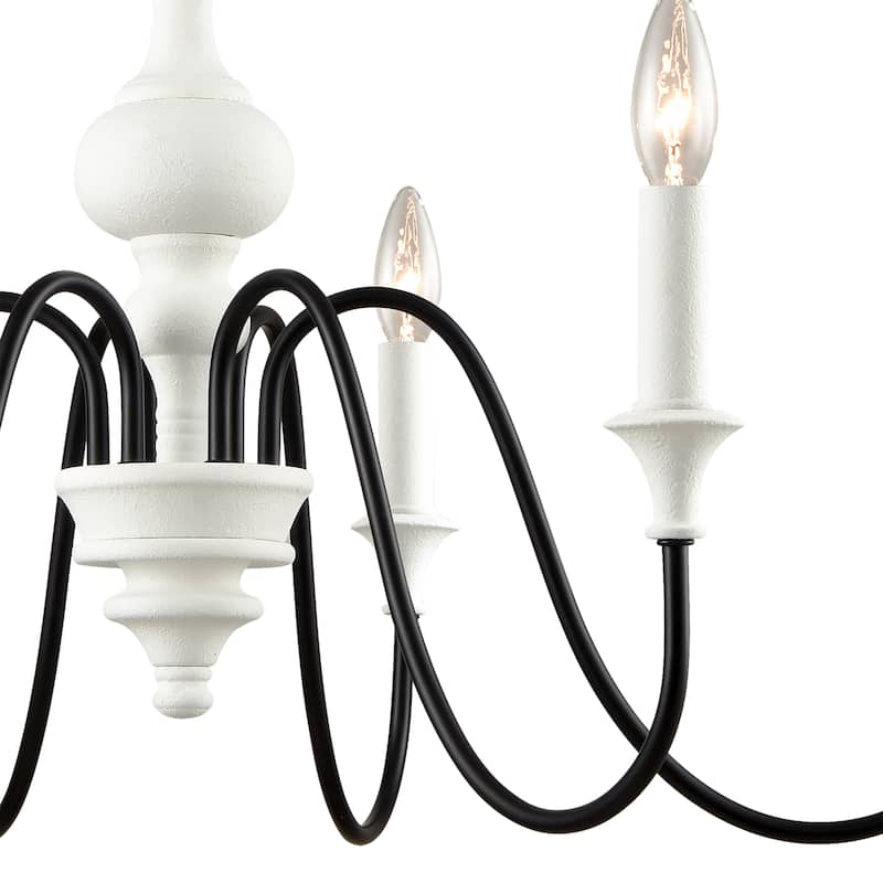 Elk Home Val De Loire White Coral Metal 6 Light Chandelier
