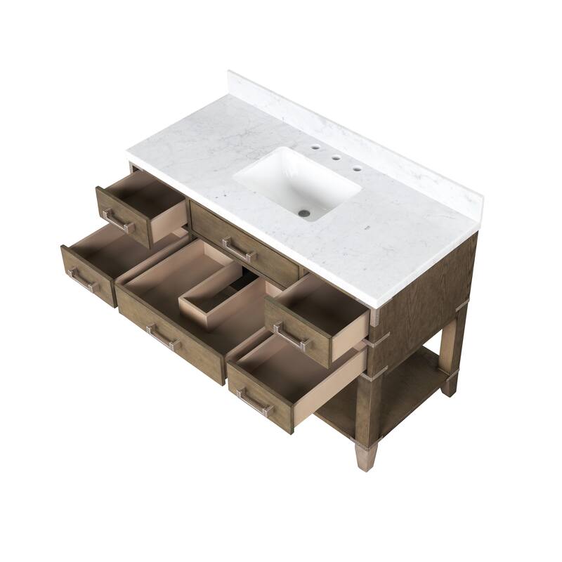 Lexora Norwalk Bath Vanity and Carrara Marble Top
