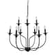Modern Farmhouse 9-Light Metal Candle Chandelier for Dining Room