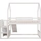 preview thumbnail 9 of 28, Modern Design Twin over Twin Bunk Bed with Convertible Slide and Storage Staircase,Wood House Bed with Roof