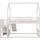 preview thumbnail 9 of 28, Twin over Twin House Bunk Bed with Convertible Slide,Storage Staircase can be Placed Left or Right,White