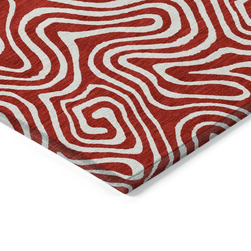 HomeRoots Abstract Transitional Rectangle Outdoor Rug