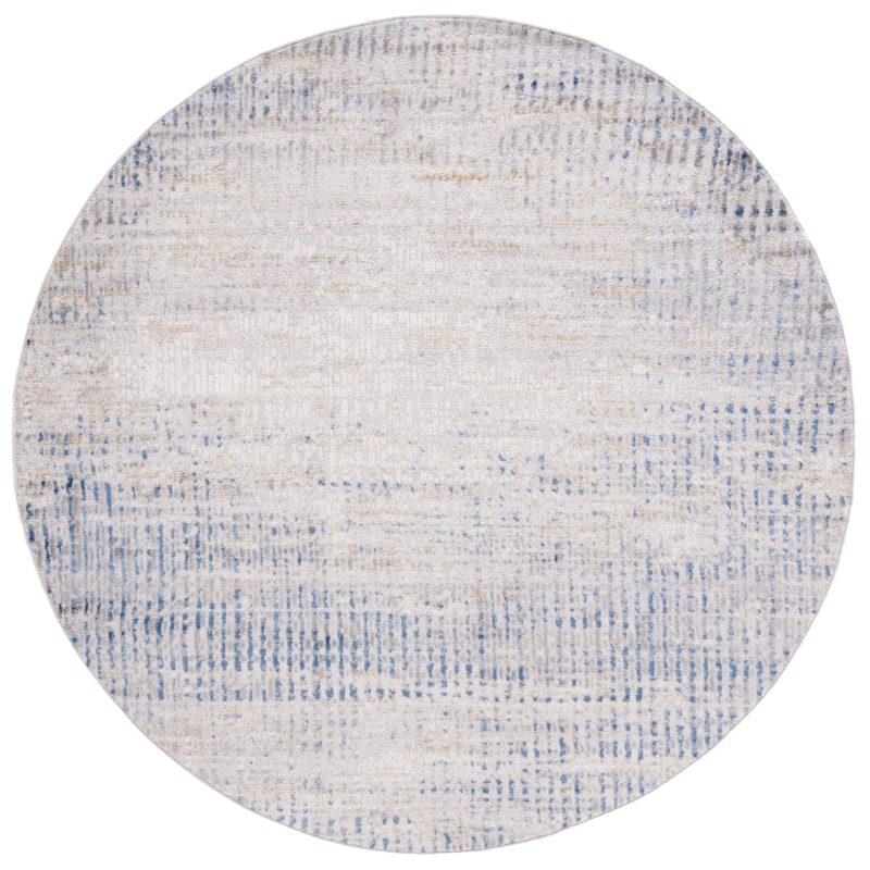 SAFAVIEH Palma Arletta Modern Abstract Rug - 6'7" Round - Beige/Blue