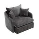 preview thumbnail 47 of 47, 46" Chenille Upholstered Sofa Swivel Chair