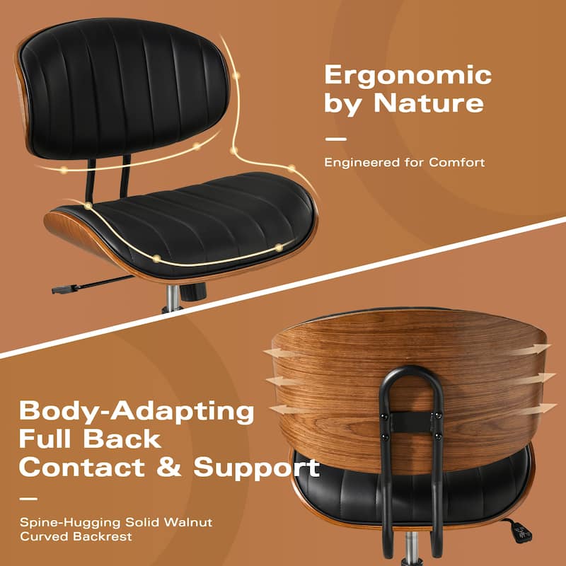 OVIOS Armless Adjustable Ergonomic Office Chair - N/A