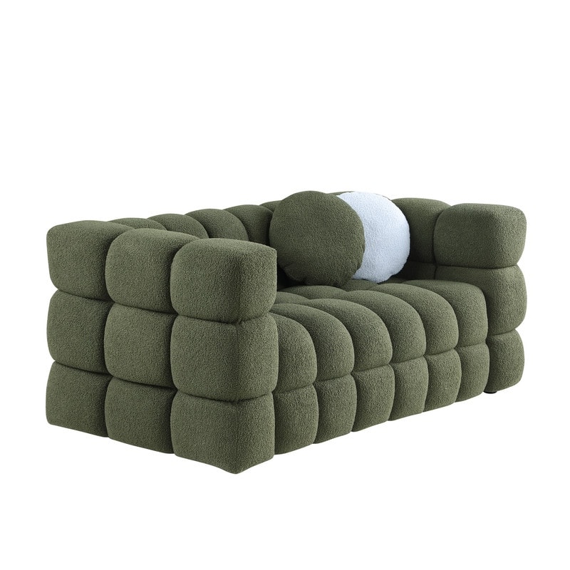 35.83" Deepth Marshmallow Boucle Sofa for Living Room