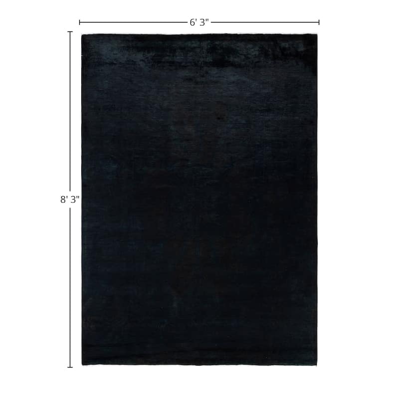 Overdyed One-of-a-Kind Hand-Knotted Area Rug - Black - 6' 3" x 8' 3"