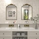 preview thumbnail 3 of 26, Arched Vintage Wall Mirror and Metal Frame Baroque Style Bathroom Vanity Mirror