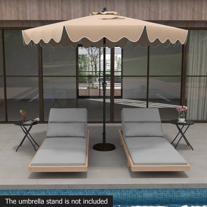 Costway 9 FT Patio Umbrella 2-Tier Market Table Umbrella with
