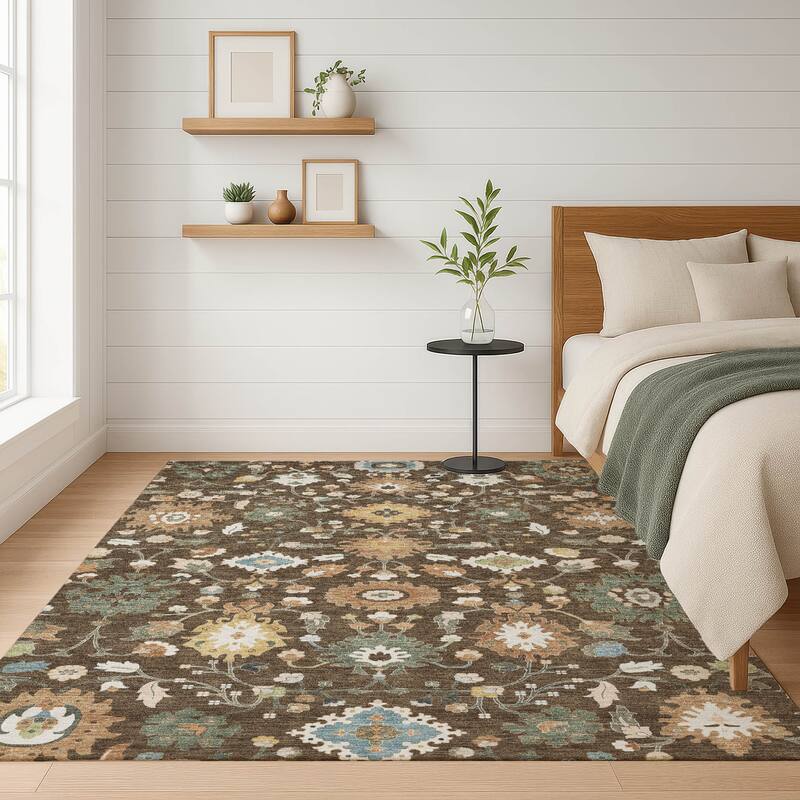 Machine Washable Indoor/ Outdoor Traditional Marci Chantille Rug