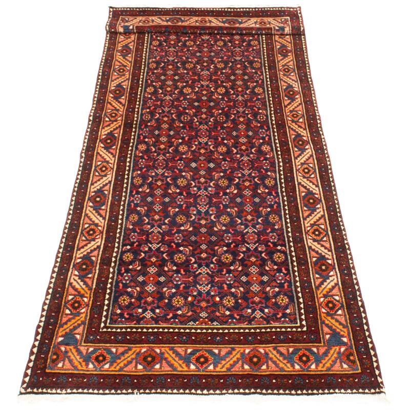 ECARPETGALLERY Hand-knotted Andelz Navy Wool Rug - 3'9 x 10'0